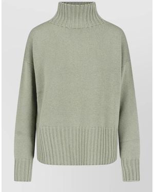 Drumohr Knit Top High Neck Long Sleeves - Green