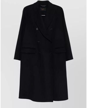 Paltò Wool Double Breasted Coat - Black