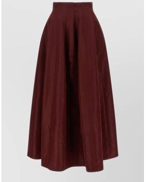 Alberta Ferretti High Waist Midi Pleated A Line Skirt - Purple