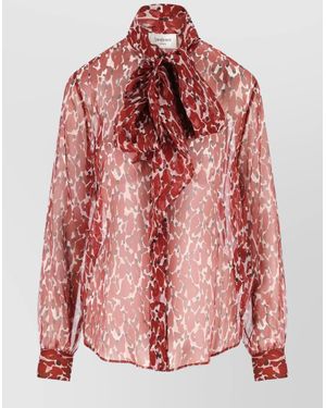 Saint Laurent Lavalliere Blouse - Red