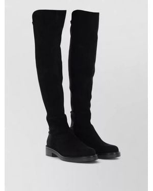 Stuart Weitzman Leather Knee-High Boots - Black