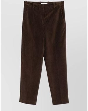 Circolo 1901 Corduroy Straight-Leg Pants - Brown