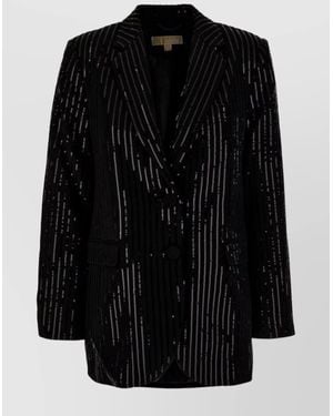Michael Kors Sequin Single-Breasted Blazer - Black