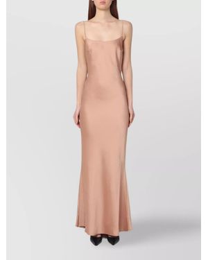 ANDAMANE Draped Back Floor-Length Dress - Multicolor