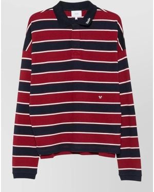 Rhude Long-Sleeve Polo Shirt - Red
