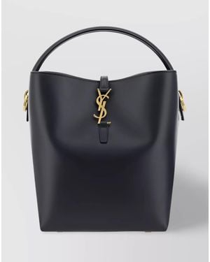 Saint Laurent Le 37 Leather Bucket Bag - Blue