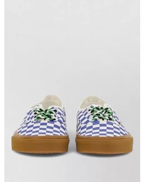 Vans Canvas Checkered Low Top Rubber Sole Sneakers - Blue