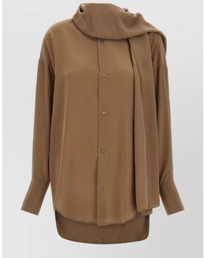 DARKPARK Georgia Shirt Long Sleeves Scarf Detail - Natural