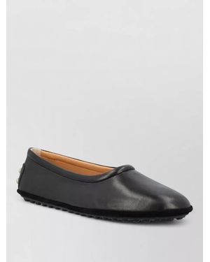 Tod's Leather Studded Ballerina Shoes - Grey