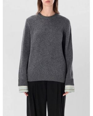 Prada Cashmere Wool Crewneck Raglan Jumper - Grey