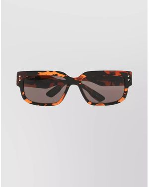 Gucci Rectangular Tortoiseshell Sunglasses Dark Lenses - Gray
