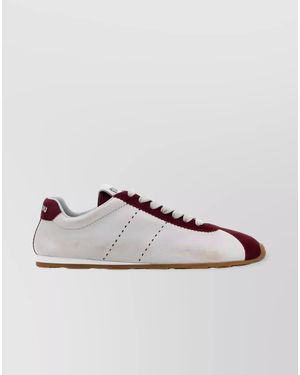 Miu Miu Leather Panelled Low-Top Trainers - White