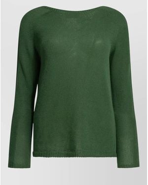 Max Mara Long Sleeve Knit Round Neck Jumper - Green
