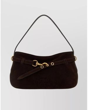 Miu Miu Avenue Shoulder Bag-Tone Hardware - White