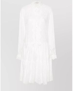 Ermanno Scervino Cotton Embroidered Shirt Dress - White