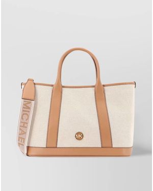 Michael Kors Voyager Canvas And Leather Tote Bag - Natural