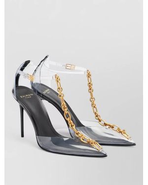 Balmain Chain Slingback Pvc Pump Pointed Toe - White