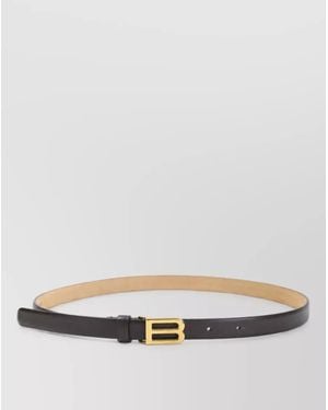 Balenciaga Leather Slim Belt - Grey