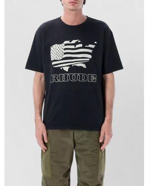 Rhude American Banner Graphic Cotton Jersey T-Shirt - Blue