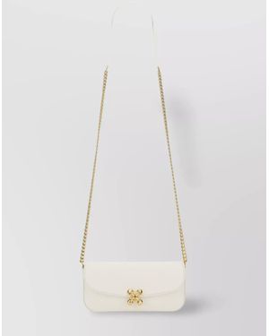 McQueen Small Skull Flower Cross-Body Bag - White