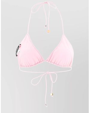 Jacquemus Triangle Bikini Top Halter Neck Beaded - Pink