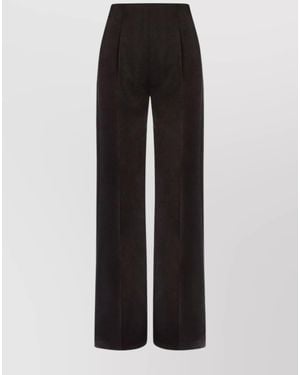Alberta Ferretti High Waist Wide Leg Trousers With Pockets - Black