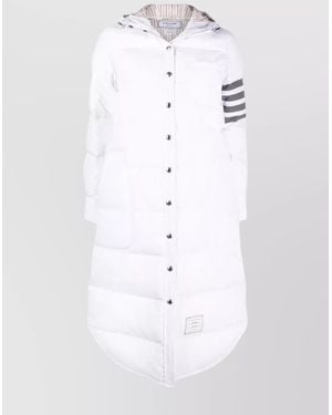 Thom Browne Down Hooded Padded Oversized Coat - White