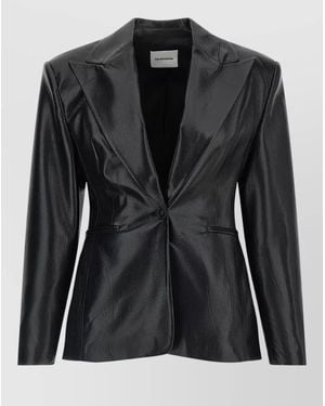 ANDAMANE Toni Single Breasted Tailored Blazer Jacket - Black