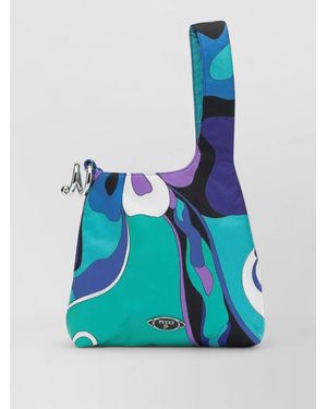 PUCCI Silk Printed Shoulder Bag - Blue