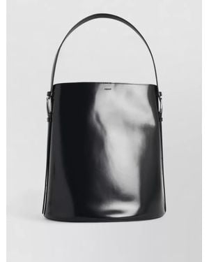 Coperni Ergonomic Leather Tote Bag Buckle Detail - Black