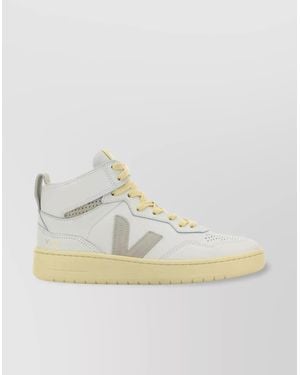 Veja Leather High-Top Trainers - Natural