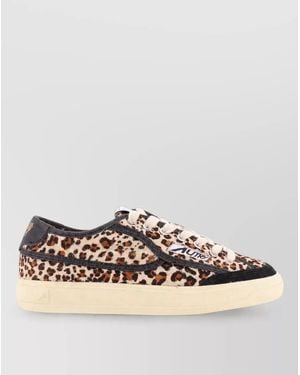 Autry Leather Low-Top Lace-Up Sneakers - Multicolor