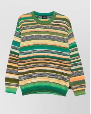 Paul Smith Striped Organic Cotton Long-Sleeve T-Shirt - Green