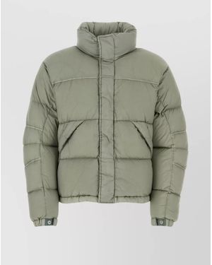 C.P. Company Quilted High Neck Down Jacket With Adjustable Hemline - Green