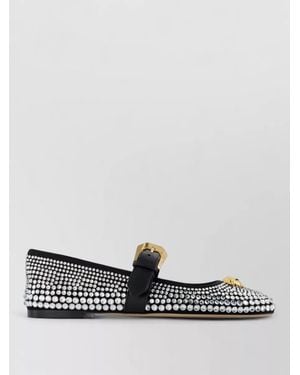 Versace Leather Ballerina Flats - White