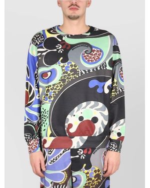 Moschino Psychedelic Print Cross-Neck Sweatshirt - Grey