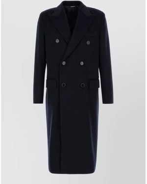 Dolce & Gabbana Virgin Wool Double-Breasted Coat - Black