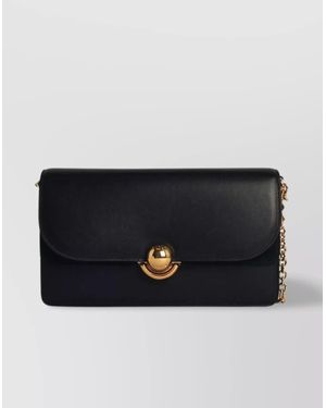 Furla Leather Crossbody Bag Chain Strap-Tone Hardware - Black