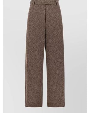 Dries Van Noten High-Rise Wide-Leg Pants - Brown