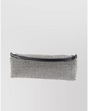 Alexander Wang Heiress Crystal-Embellished Clutch Bag - Grey