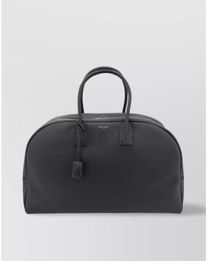 Saint Laurent Leather Bowling Travel Bag - Black