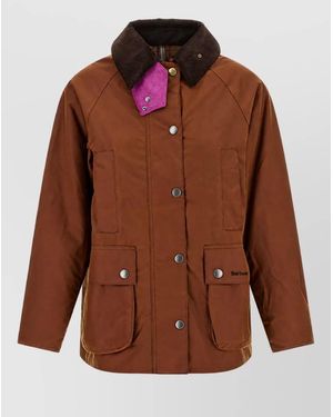 Barbour Waxed Cotton Single Breasted Coat - Brown