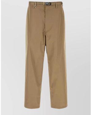 Prada Flat Front Pants - Natural