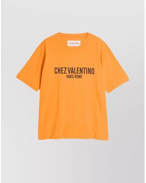 Valentino Garavani House Logo Print T-Shirt - Orange