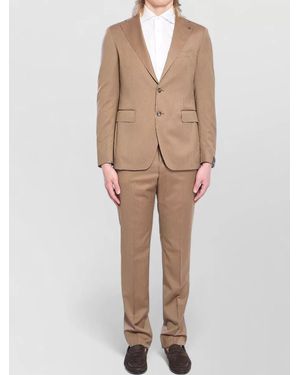 Tagliatore Single Breasted Suit Super 130S Virgin Wool - Natural