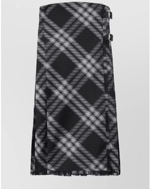 Burberry Wool Check Off-The-Shoulder Mini Dress - Gray