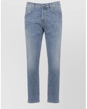 Dondup Straight Leg Denim Pants Belt Loops - Blue