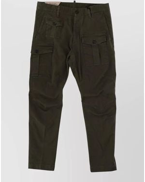 DSquared² Mid Rise Cargo Chino Pants Regular Fit - Green