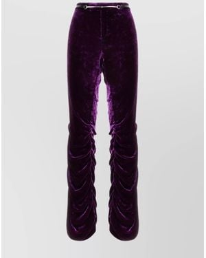 Gucci Horsebit Belt Velvet Trousers - Purple