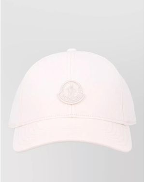 Moncler Cotton Baseball Cap Curved Brim Vents - Pink